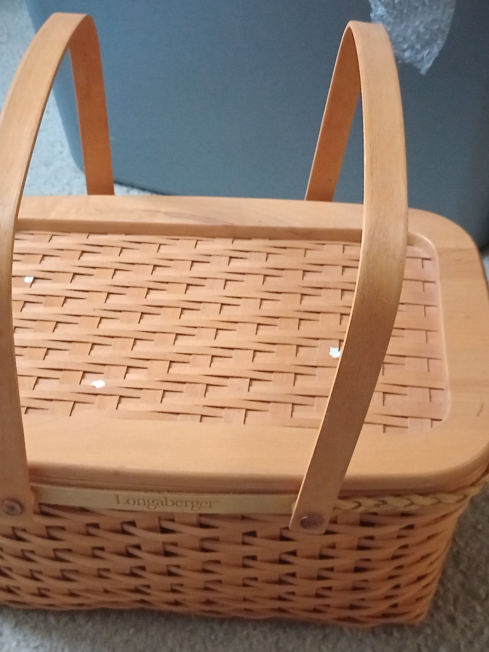 Longaberger Classic Woven Basket Handbag in Light Brown